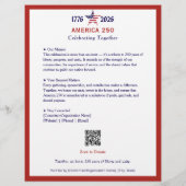 Amerika 250 Patriotischer Roter Kalender 2026 Keep Flyer (Hinten)