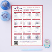 Amerika 250 Patriotischer Roter Kalender 2026 Keep Flyer (Einzeln)