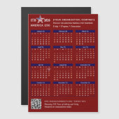 Amerika 250 Patriotischer Roter Kalender 2026 Keep Magnetkarte (Vorne/Hinten)