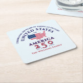 Amerika 250 Patriotisches Foto Keepake Geschenk Rechteckiger Pappuntersetzer (angewinkelt)
