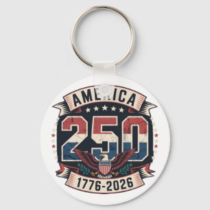 Amerika 250 Patriotisches Vintage-Design Schlüsselanhänger