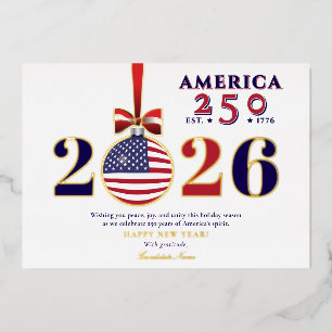 Amerika 250 Patriotisches Weihnachten 2025 Sponsor Folien Feiertagskarte