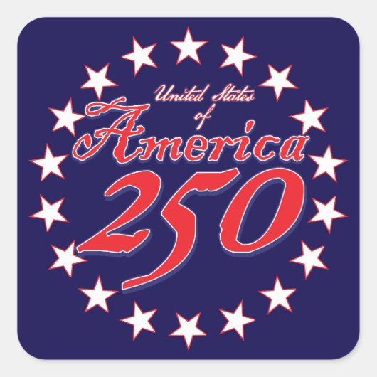 Amerika 250 quadratischer aufkleber (Vorderseite)