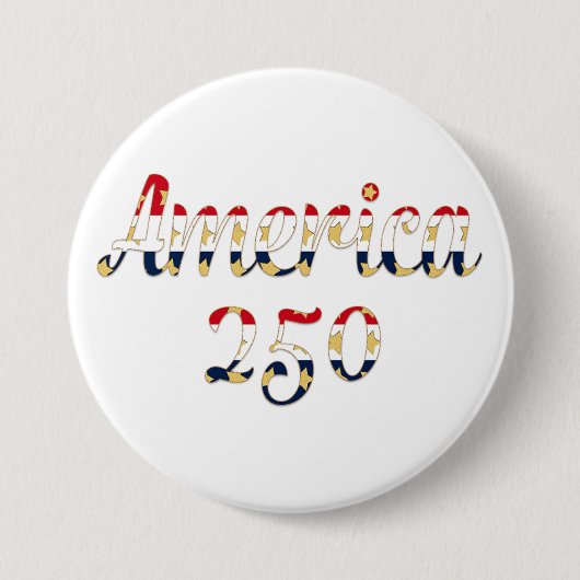 Amerika 250 Rot, Weiß Blau Faux Gold Button (Vorderseite)