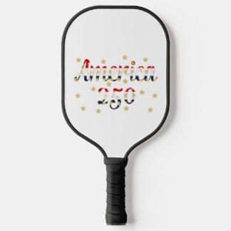 Amerika 250 Rot, Weiß Blau Faux Gold Pickleball Schläger