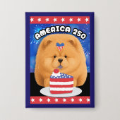 AMERIKA 250 Roter Chow Button (Vorderseite)