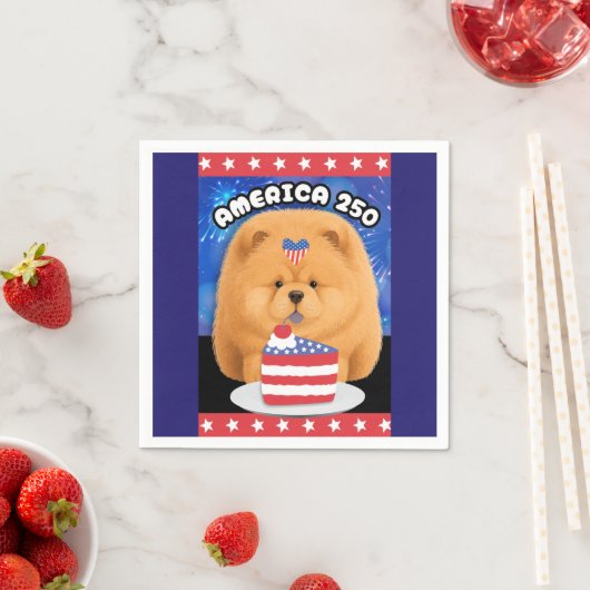 AMERIKA 250 Roter Chow Serviette (Beispiel)
