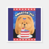 AMERIKA 250 Roter Chow Serviette (Vorderseite)