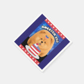 AMERIKA 250 Roter Chow Serviette (Ecke)