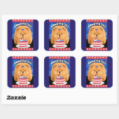 AMERIKA 250 Rotes Chow-Chow Quadratischer Aufkleber (Blatt)