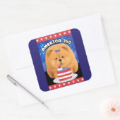AMERIKA 250 Rotes Chow-Chow Quadratischer Aufkleber (Umschlag)