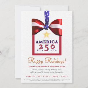 Amerika 250 Rotes Patriotisches 2026 Kalenderkampa Feiertagskarte