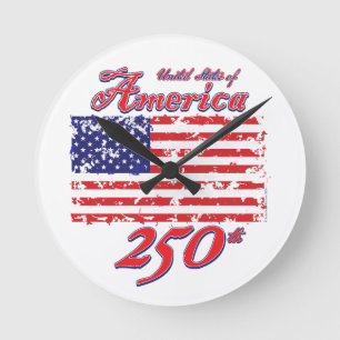 Amerika 250 runde wanduhr