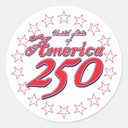 Amerika 250 runder aufkleber (Vorderseite)
