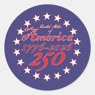 Amerika 250 runder aufkleber