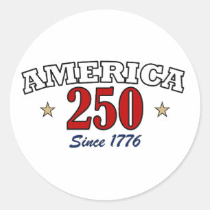 Amerika 250 Seit 1776 Patriotischer Vierter Juli Runder Aufkleber