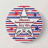 Amerika 250. Unabhängigkeitstag Rot Weiß Blau Button (Vorderseite)