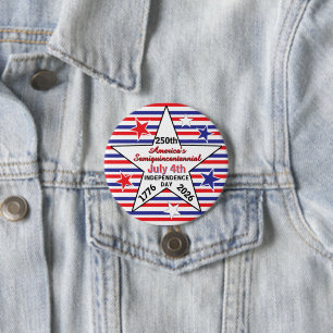 Amerika 250. Unabhängigkeitstag Rot Weiß Blau Button