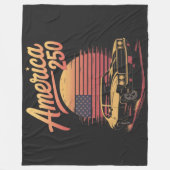 Amerika 250 US Retro Sonnenuntergang Fleecedecke (Vorderseite)