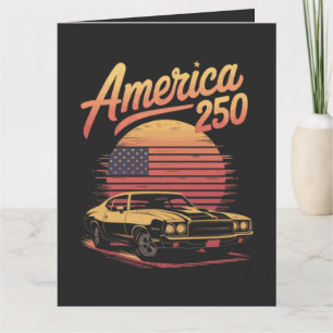 Amerika 250 US Retro Sonnenuntergang Karte