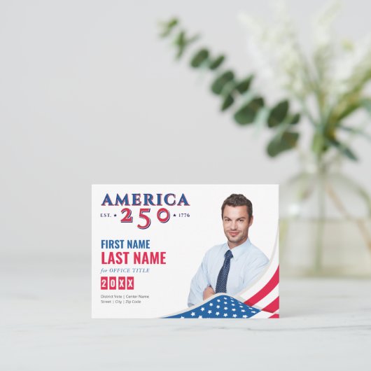Amerika 250 Wahlkampfkandidat Visitenkarte (Stehend Vorderseite)