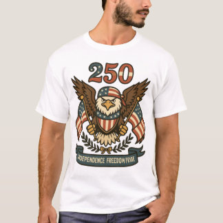Amerika 250 Weißkopfseeadler Patriotisch T-Shirt