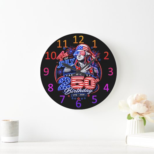 Amerika 250 Zwei Große Wanduhr (Zuhause)