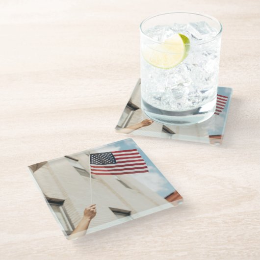 Amerika 4 glasuntersetzer (Schrägansicht)