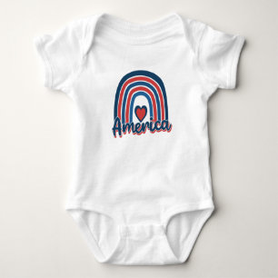Amerika 4. Juli Celebration Rainbow USA Baby Strampler