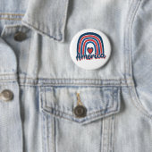 Amerika 4. Juli Celebration Rainbow USA Button (Beispiel)