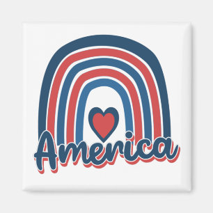 Amerika 4. Juli Celebration Rainbow USA Magnet