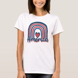 Amerika 4. Juli Celebration Rainbow USA T-Shirt