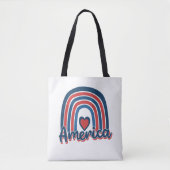 Amerika 4. Juli Celebration Rainbow USA Tasche (Vorderseite)