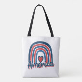 Amerika 4. Juli Celebration Rainbow USA Tasche (Rückseite)
