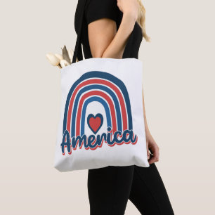 Amerika 4. Juli Celebration Rainbow USA Tasche