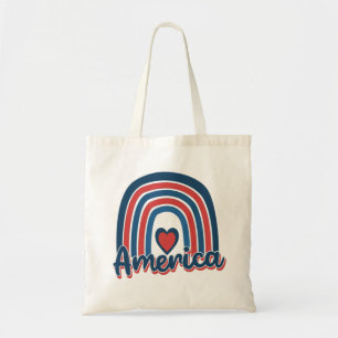 Amerika 4. Juli Celebration Rainbow USA Tragetasche