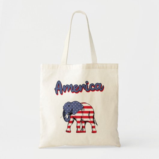 Amerika 4. Juli Feier Elephant USA Flag Tragetasche (Vorne)