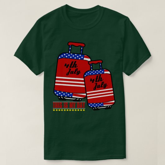 Amerika 4. Juli Patriotischer Urlaub (5) T-Shirt (Design vorne)