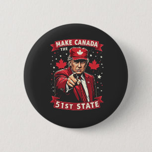 Amerika 51. Staat Kanadischer Amerikaner Button