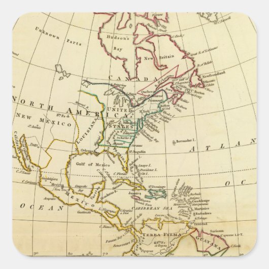 Amerika 7 quadratischer aufkleber (Vorderseite)