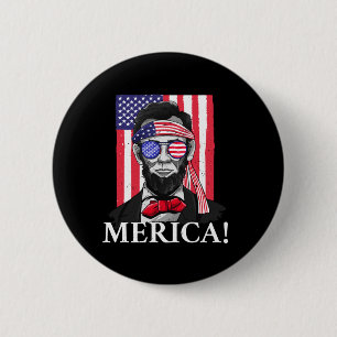 Amerika _ Abe Lincoln 4. Juli Männer Jungen Gesche Button