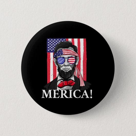Amerika _ Abe Lincoln 4. Juli Männer Jungen Gesche Button (Vorderseite)