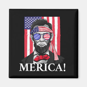 Amerika _ Abe Lincoln 4. Juli Männer Jungen Gesche Magnet