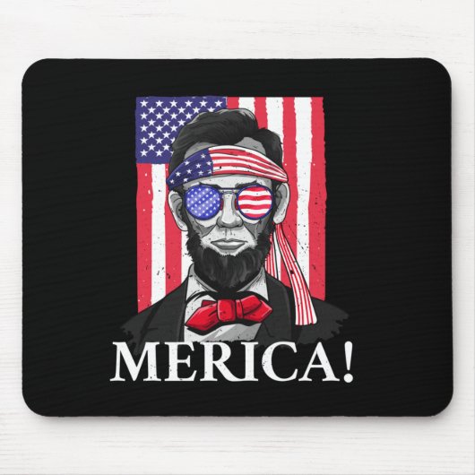 Amerika _ Abe Lincoln 4. Juli Männer Jungen Gesche Mousepad (Vorne)