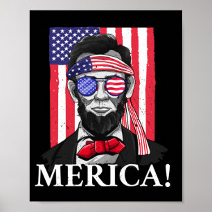 Amerika _ Abe Lincoln 4. Juli Männer Jungen Gesche Poster