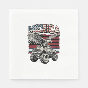 Amerika Adler Monster Truck Vintage Patriotisch Serviette