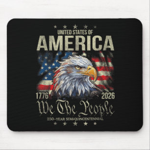 Amerika Adler und Flagge 250 Jahre Das Volk 1776 Mousepad