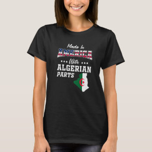 Amerika Algerien Teile Algerien Karte USA Flaggen  T-Shirt