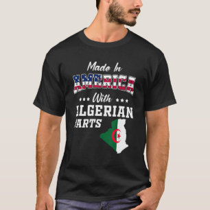 Amerika Algerien Teile Algerien Karte USA Flaggen T-Shirt