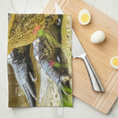 Amerika-Alligatornahaufnahme. Vertraulich Geschirrtuch (Viertel Falte)